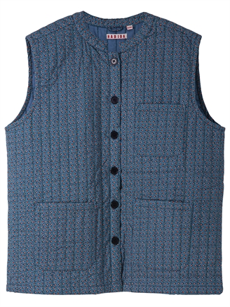 Habiba Rainbow Voile Quilted Waistcoat Blue Moon